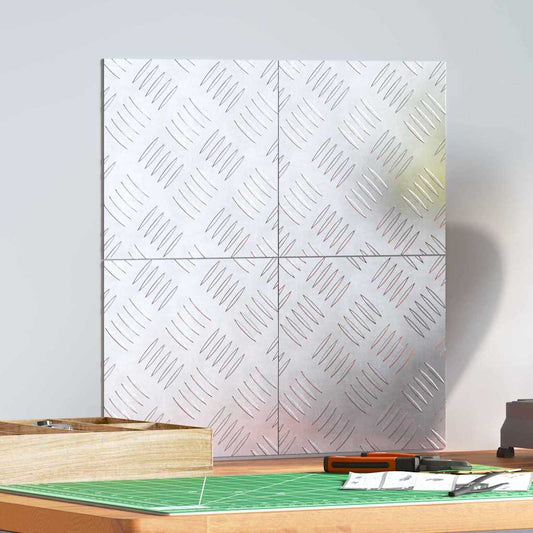 Checker Plates 4 pcs Silver 20 x 20 cm Aluminium