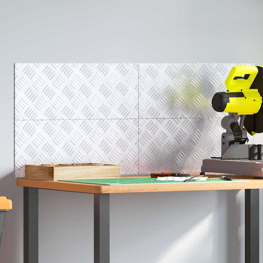 Checker Plates 4 pcs Silver 50 x 20 cm Aluminium
