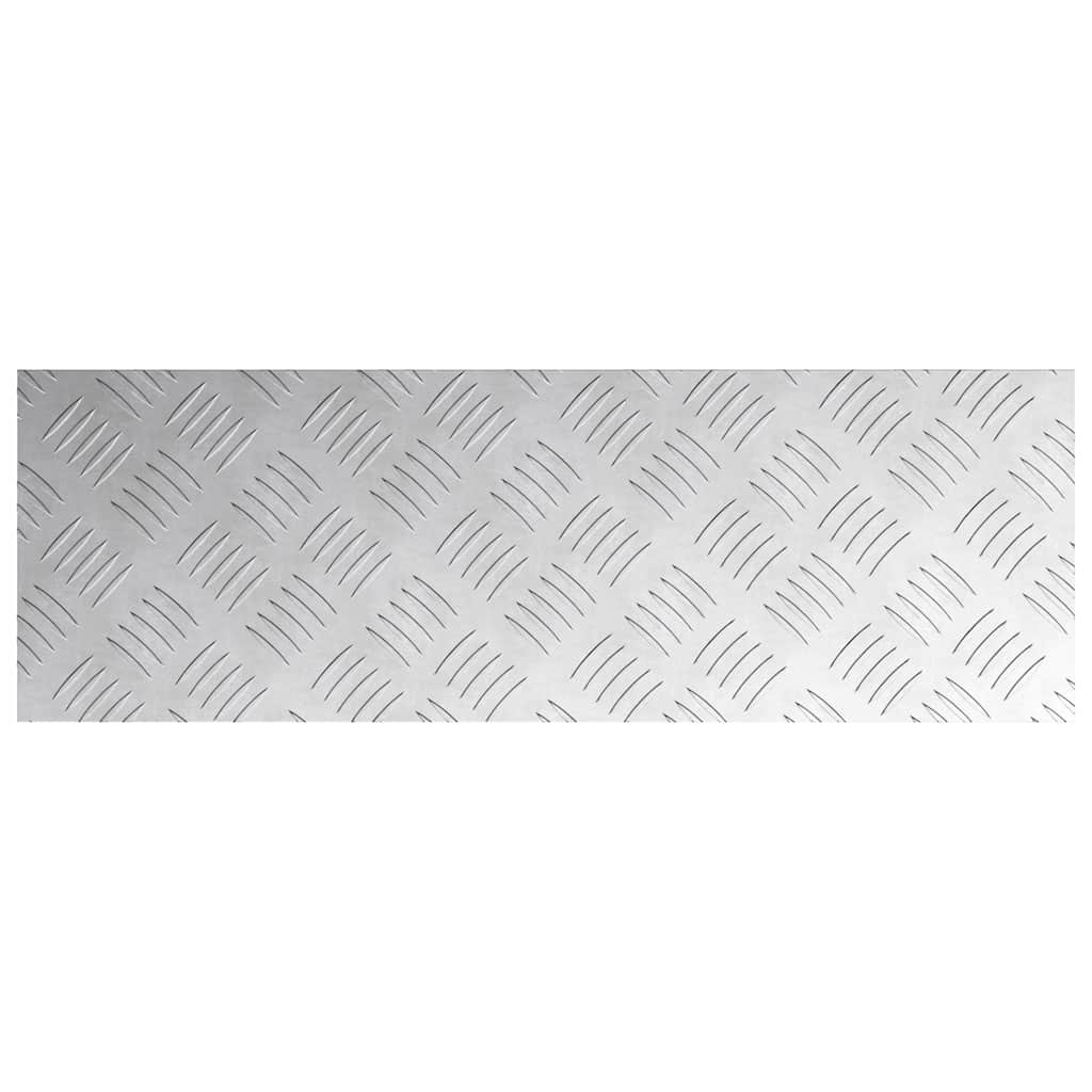 Checker Plates 4 pcs Silver 60 x 20 cm Aluminium