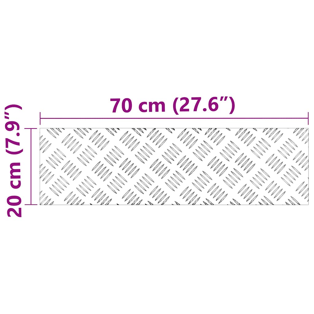 Checker Plates 4 pcs Silver 70 x 20 cm Aluminium