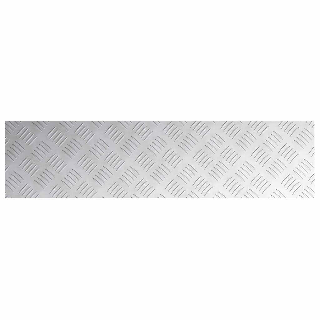 Checker Plates 4 pcs Silver 80 x 20 cm Aluminium