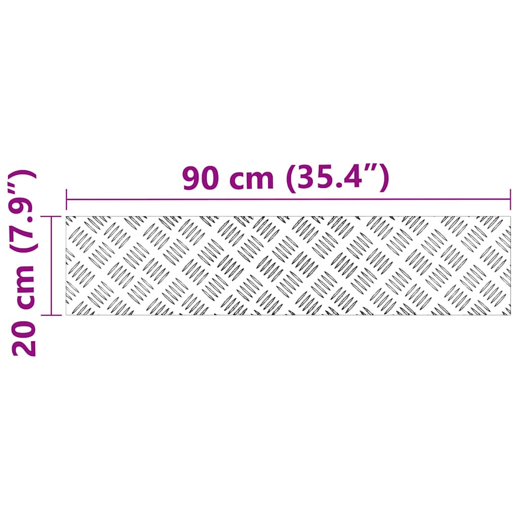 Checker Plates 4 pcs Silver 90 x 20 cm Aluminium