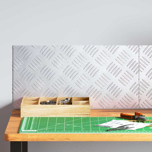 Checker Plates 2 pcs Silver 50 x 25 cm Aluminium