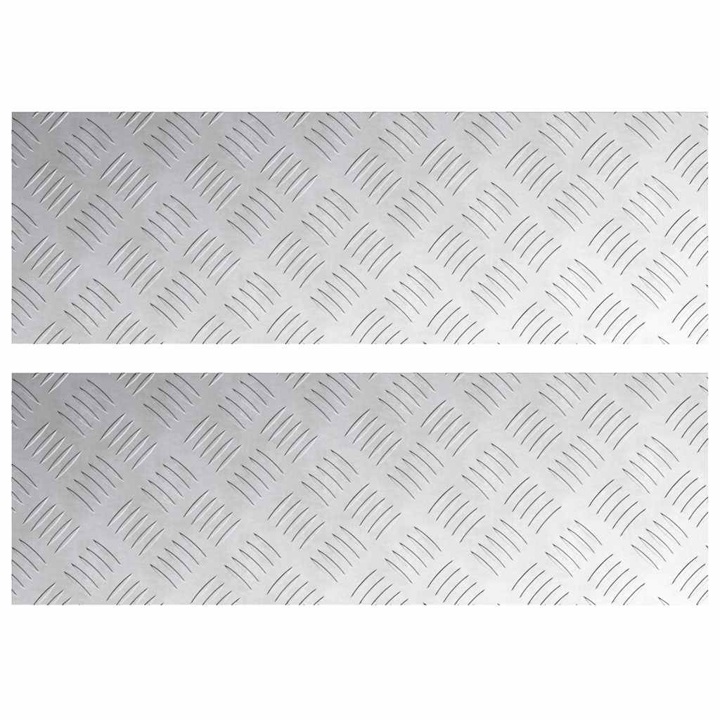 Checker Plates 2 pcs Silver 75 x 25 cm Aluminium