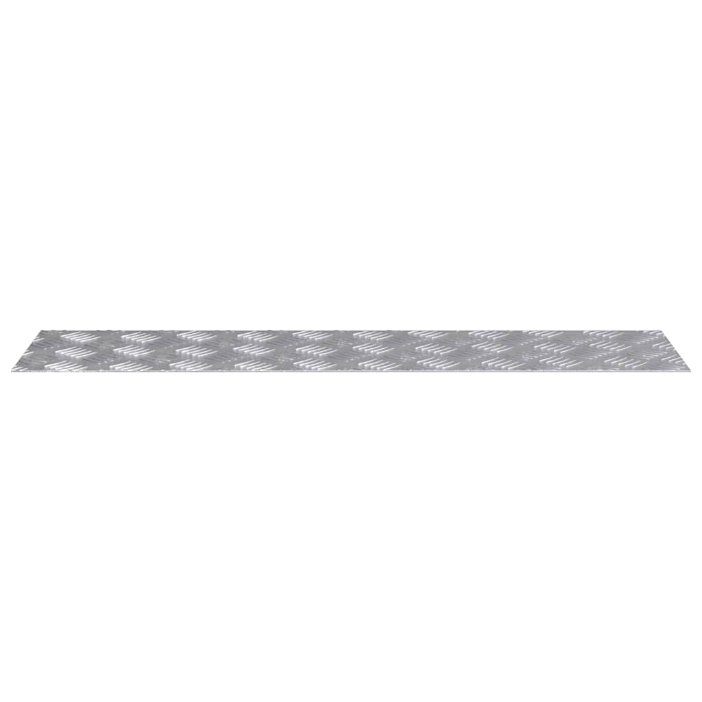 Checker Plates 4 pcs Silver 100 x 25 cm Aluminium