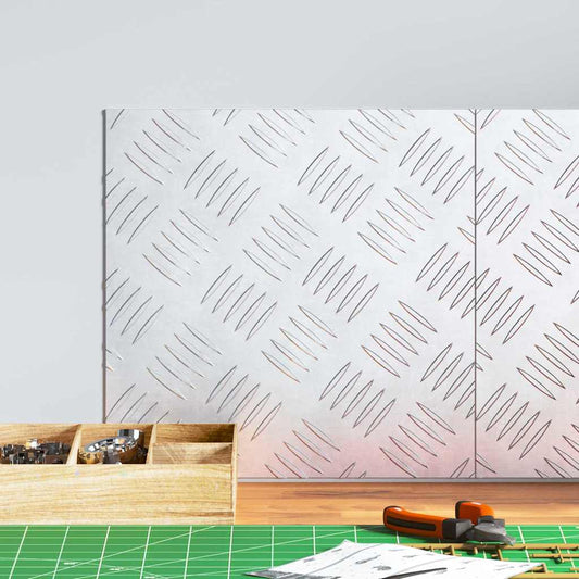 Checker Plates 2 pcs Silver 30 x 30 cm Aluminium