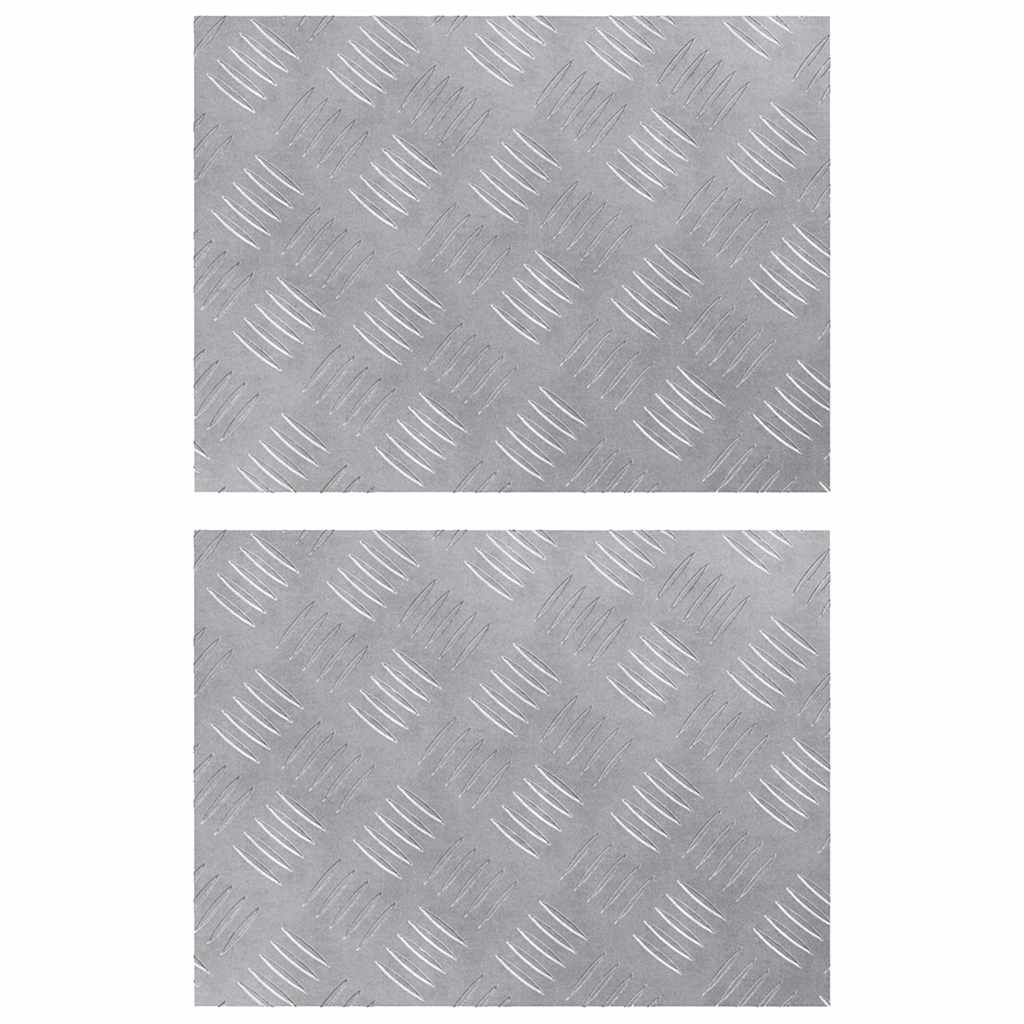 Checker Plates 2 pcs Silver 40 x 30 cm Aluminium