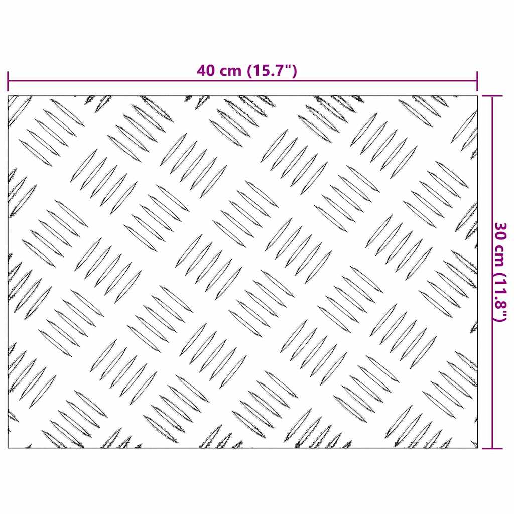 Checker Plates 4 pcs Silver 40 x 30 cm Aluminium