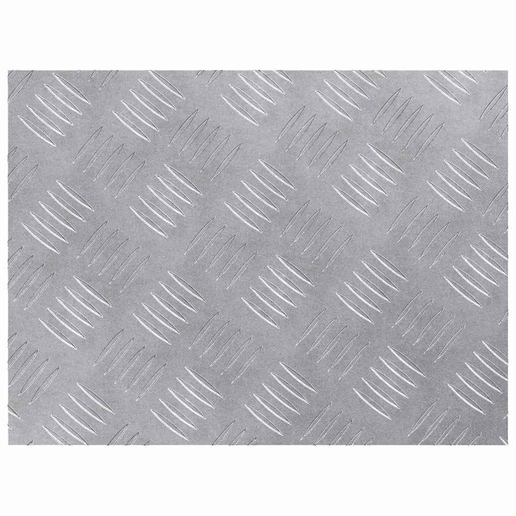 Checker Plates 4 pcs Silver 40 x 30 cm Aluminium