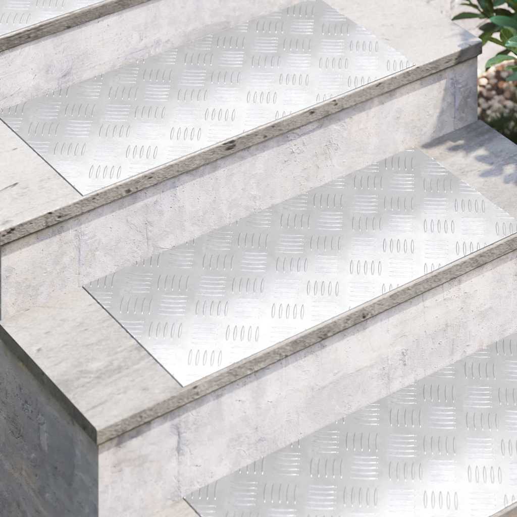 Checker Plates 4 pcs Silver 70 x 30 cm Aluminium