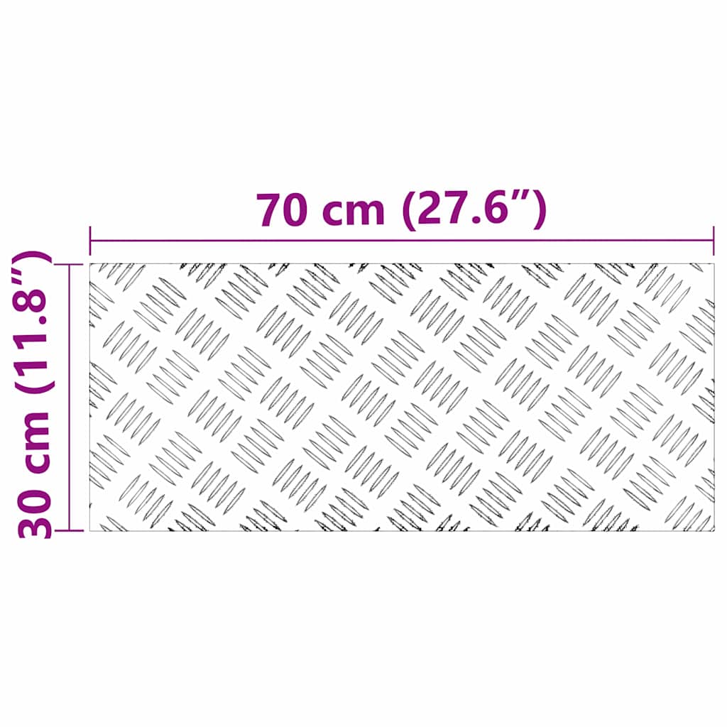 Checker Plates 4 pcs Silver 70 x 30 cm Aluminium