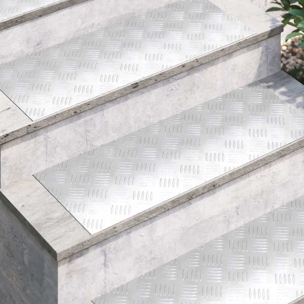 Checker Plates 4 pcs Silver 80 x 30 cm Aluminium