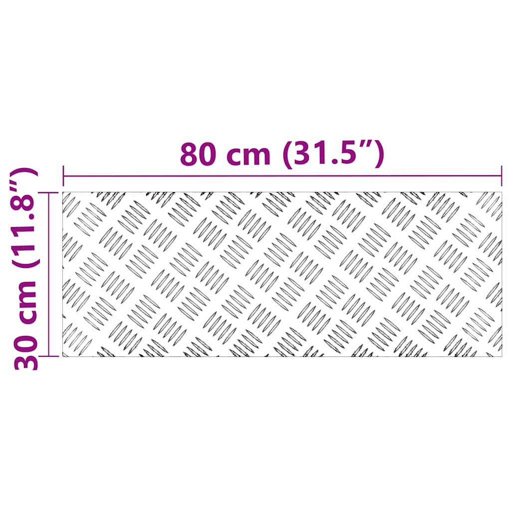 Checker Plates 4 pcs Silver 80 x 30 cm Aluminium