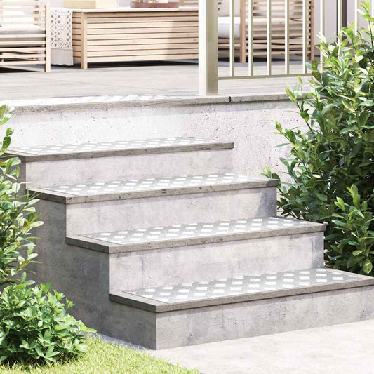 Checker Plates 4 pcs Silver 90 x 30 cm Aluminium