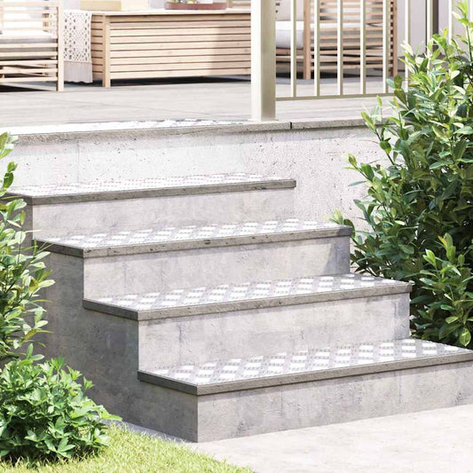 Checker Plates 4 pcs Silver 100 x 30 cm Aluminium