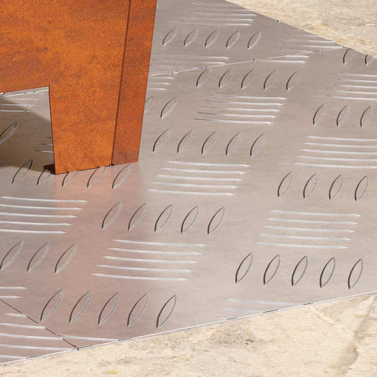 Checker Plates 4 pcs Silver 40 x 40 cm Aluminium