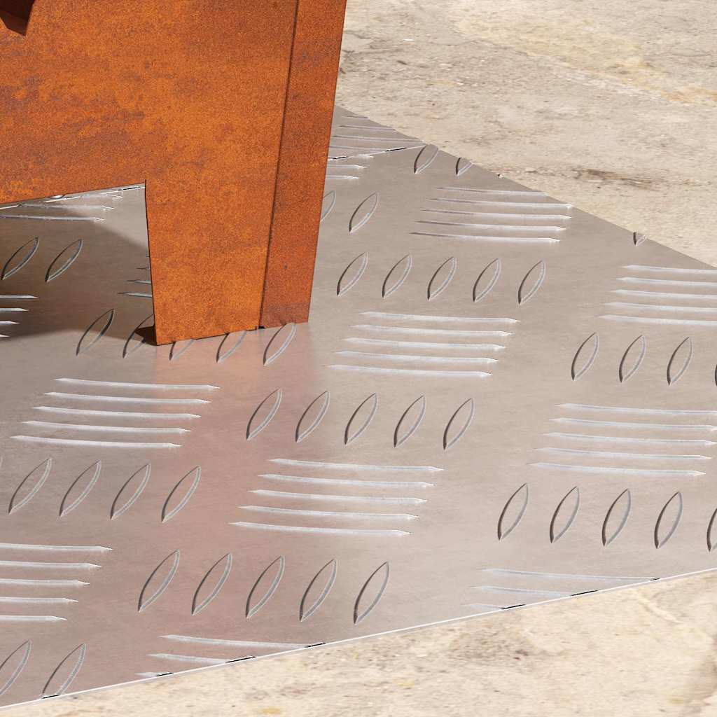 Checker Plates 2 pcs Silver 60 x 40 cm Aluminium