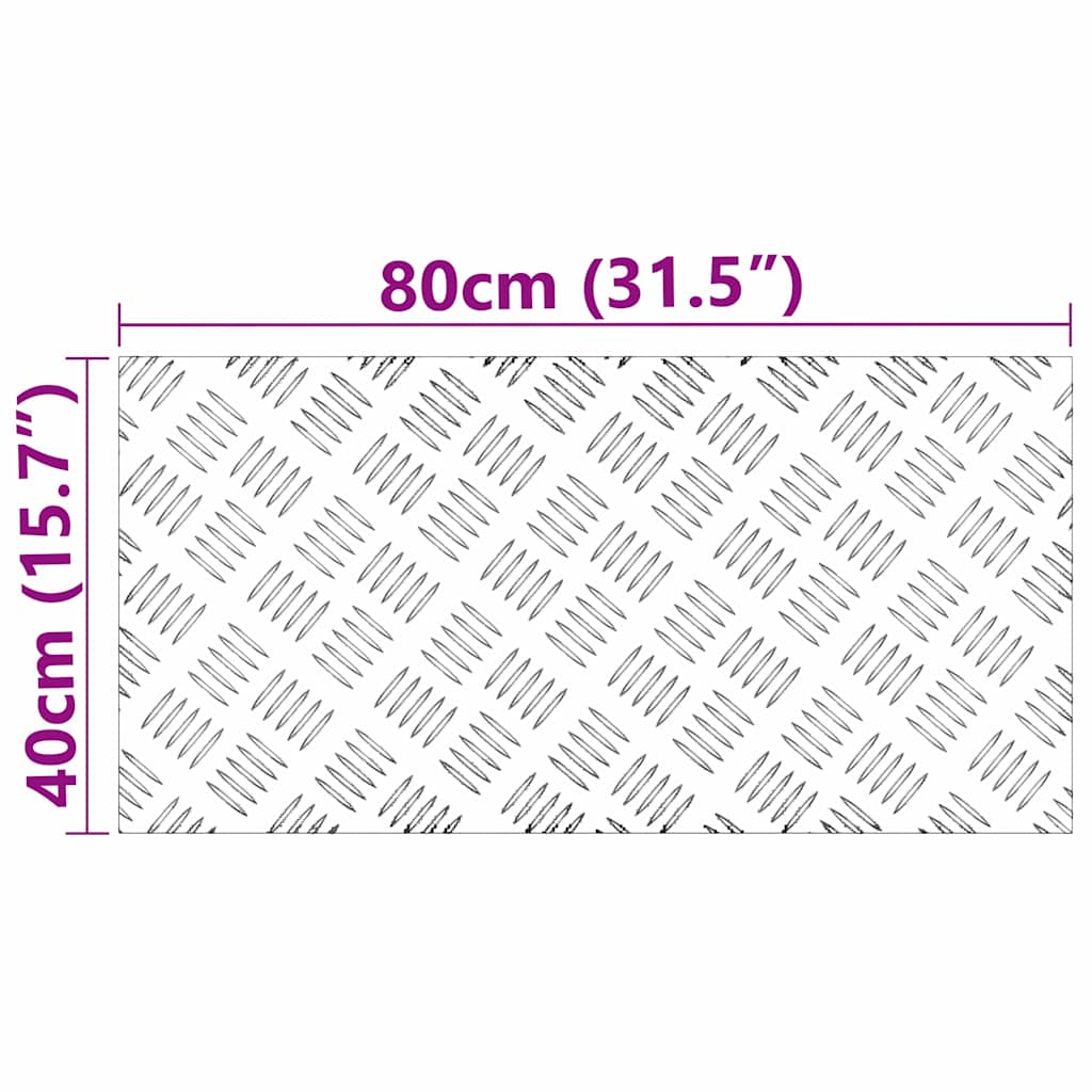 Checker Plates 4 pcs Silver 80 x 40 cm Aluminium