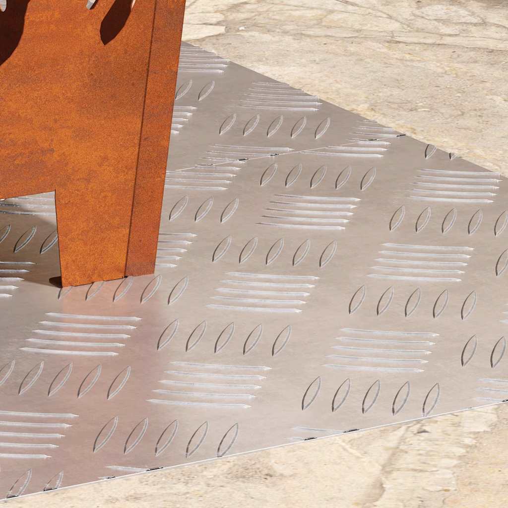 Checker Plates 2 pcs Silver 80 x 40 cm Aluminium