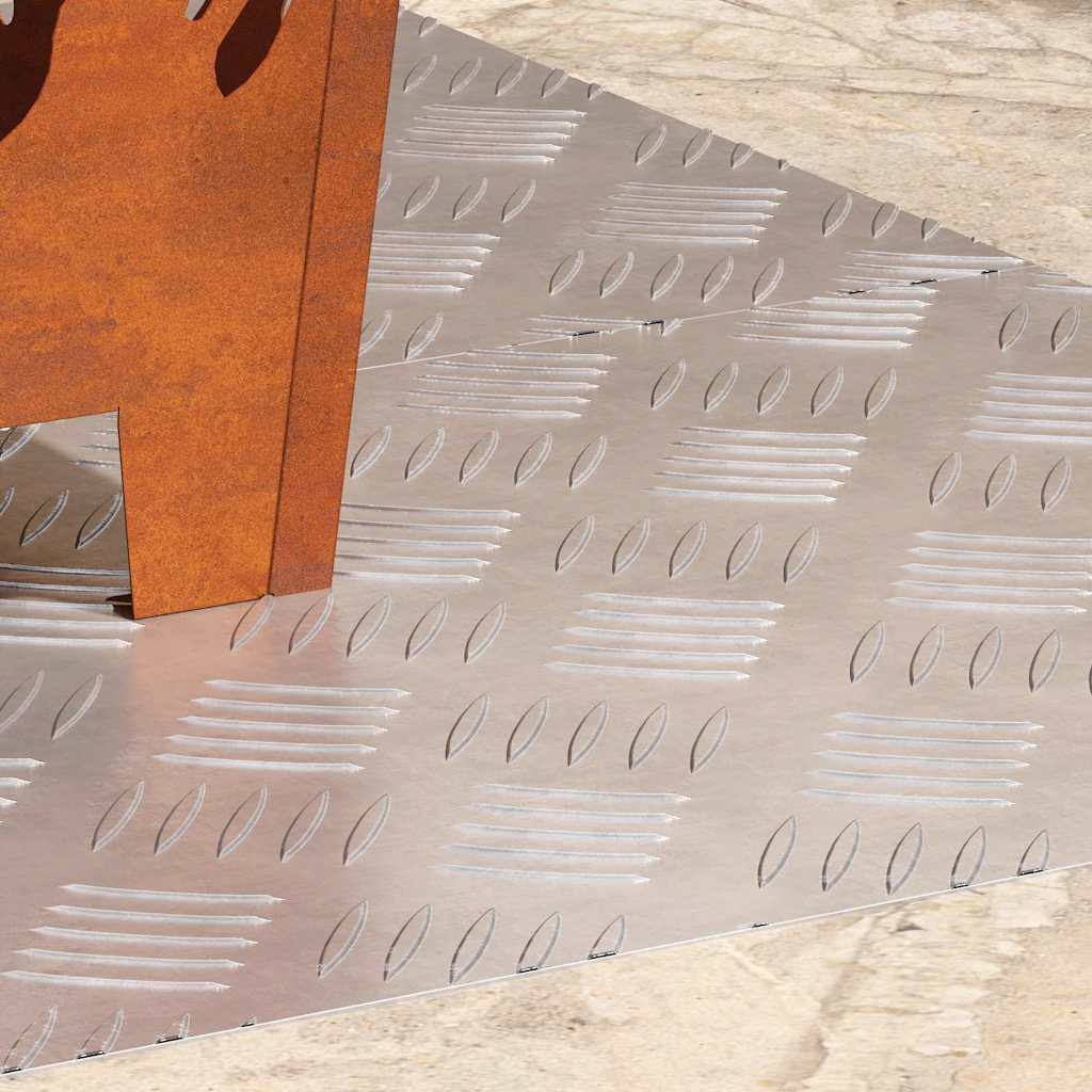 Checker Plates 2 pcs Silver 90 x 40 cm Aluminium