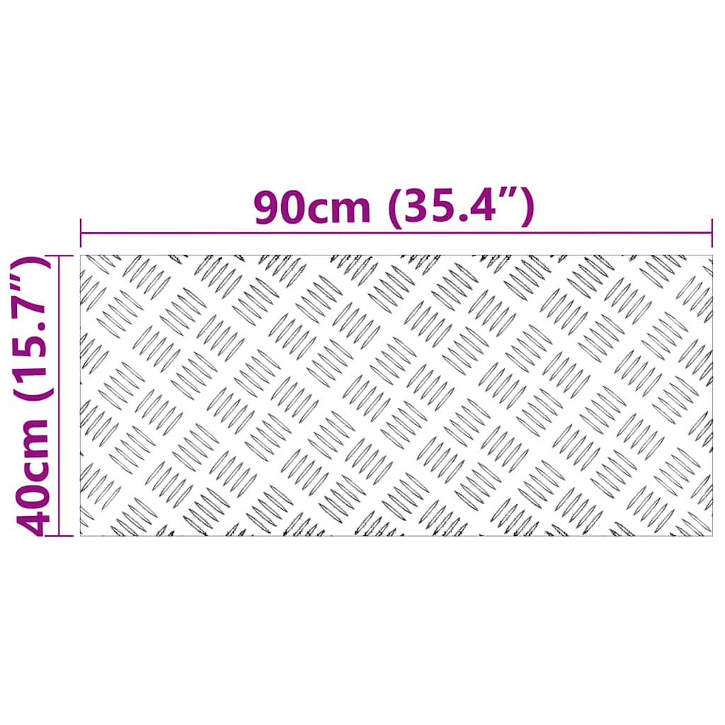 Checker Plates 4 pcs Silver 90 x 40 cm Aluminium