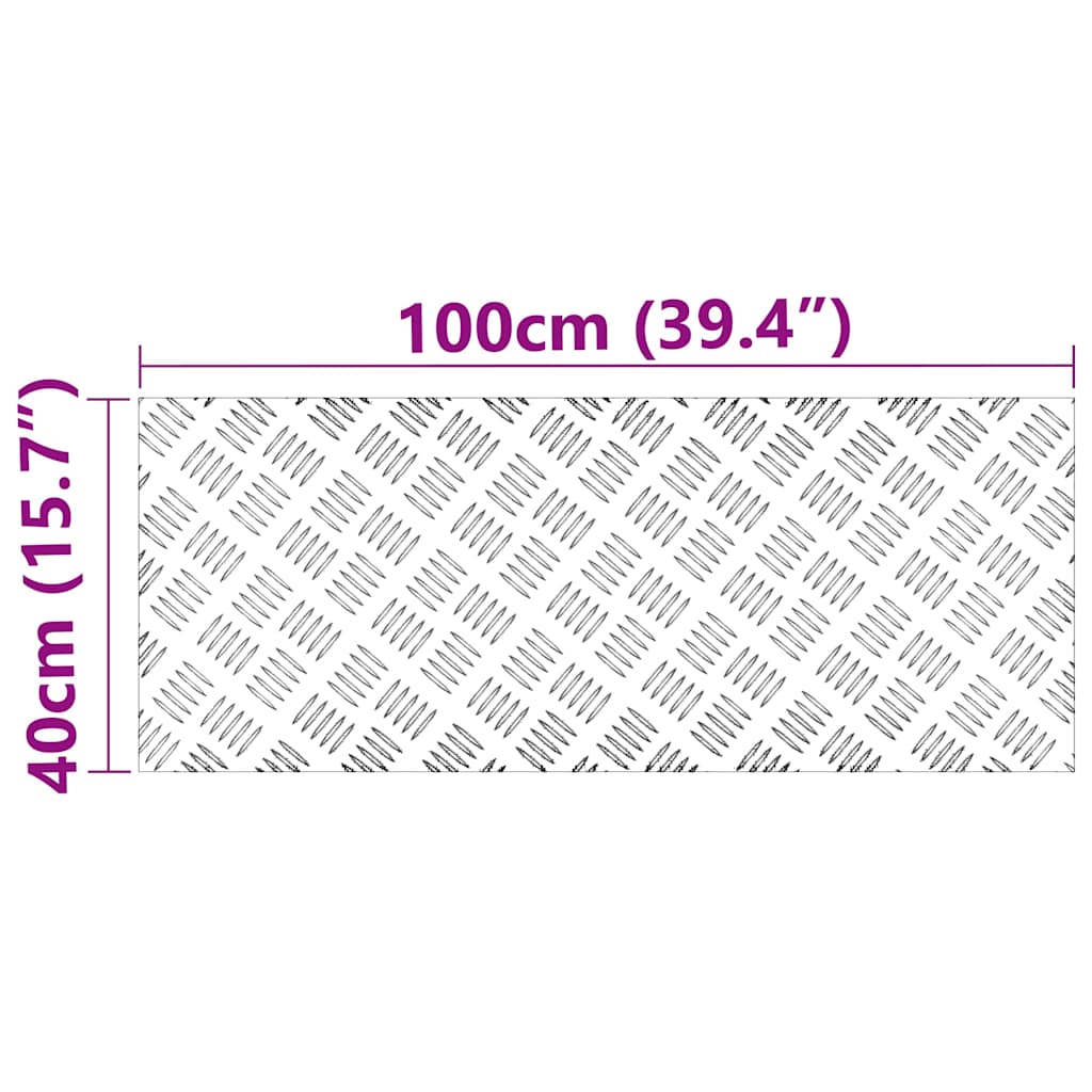 Checker Plates 4 pcs Silver 100 x 40 cm Aluminium