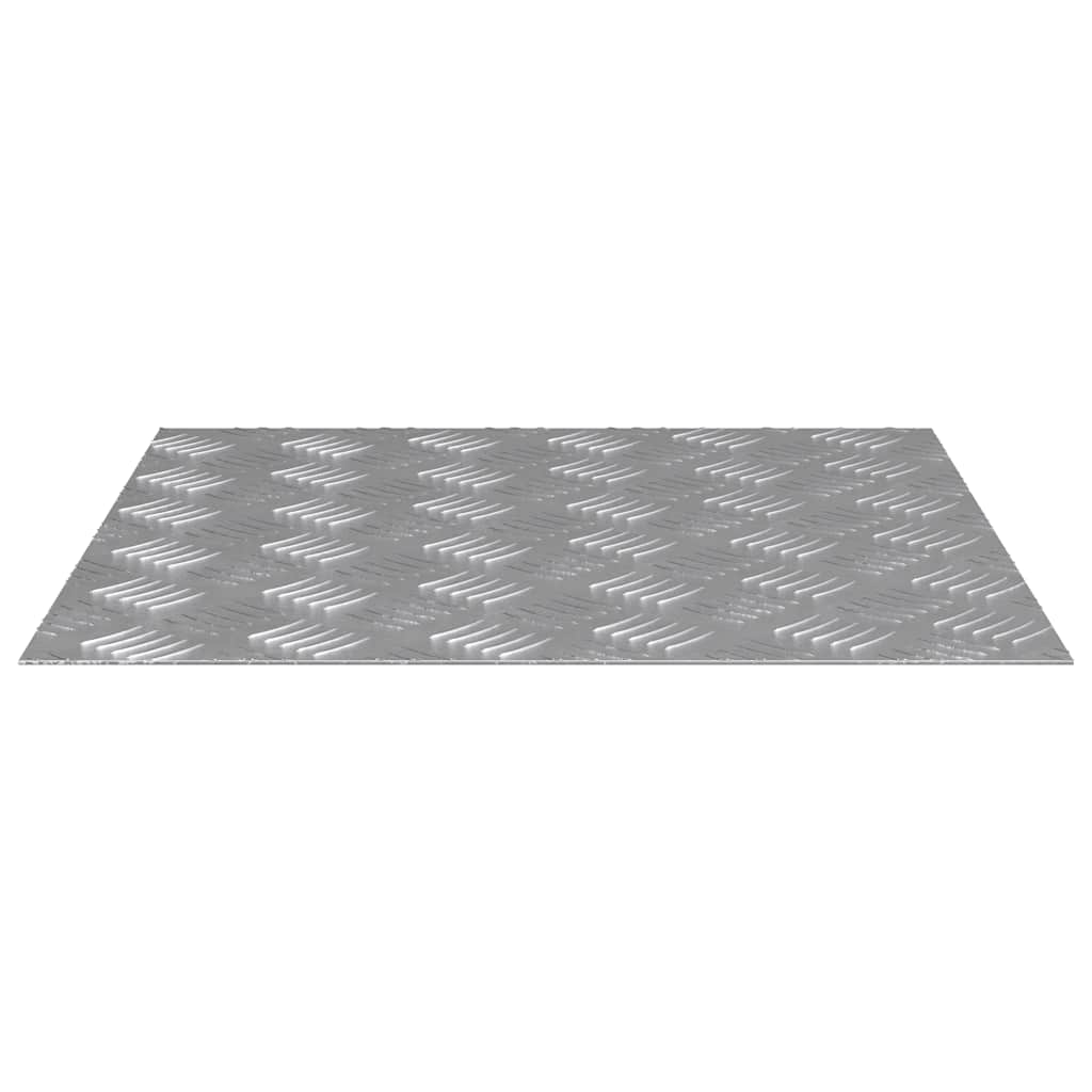 Checker Plates 4 pcs Silver 50 x 50 cm Aluminium