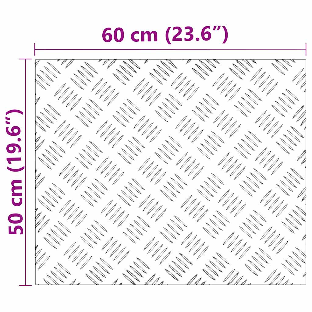 Checker Plates 2 pcs Silver 60 x 50 cm Aluminium
