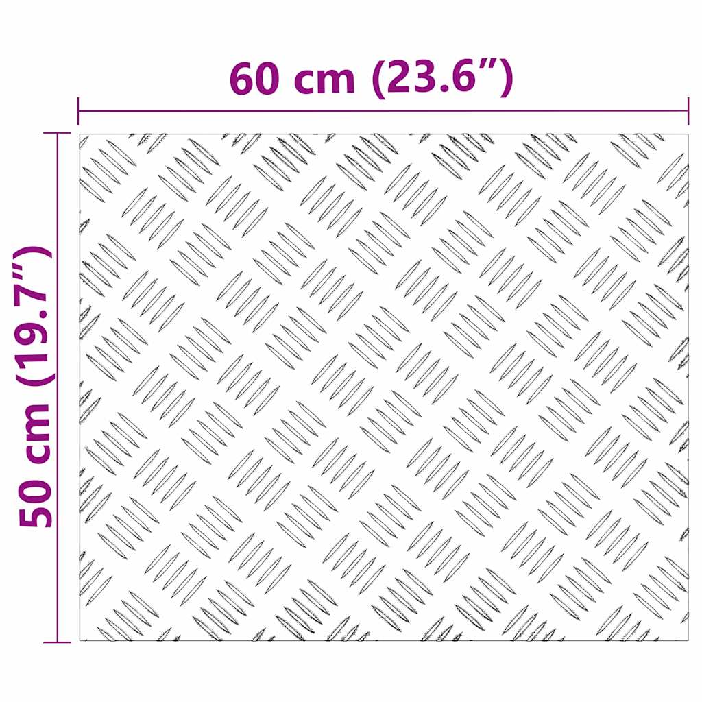 Checker Plates 4 pcs Silver 60 x 50 cm Aluminium