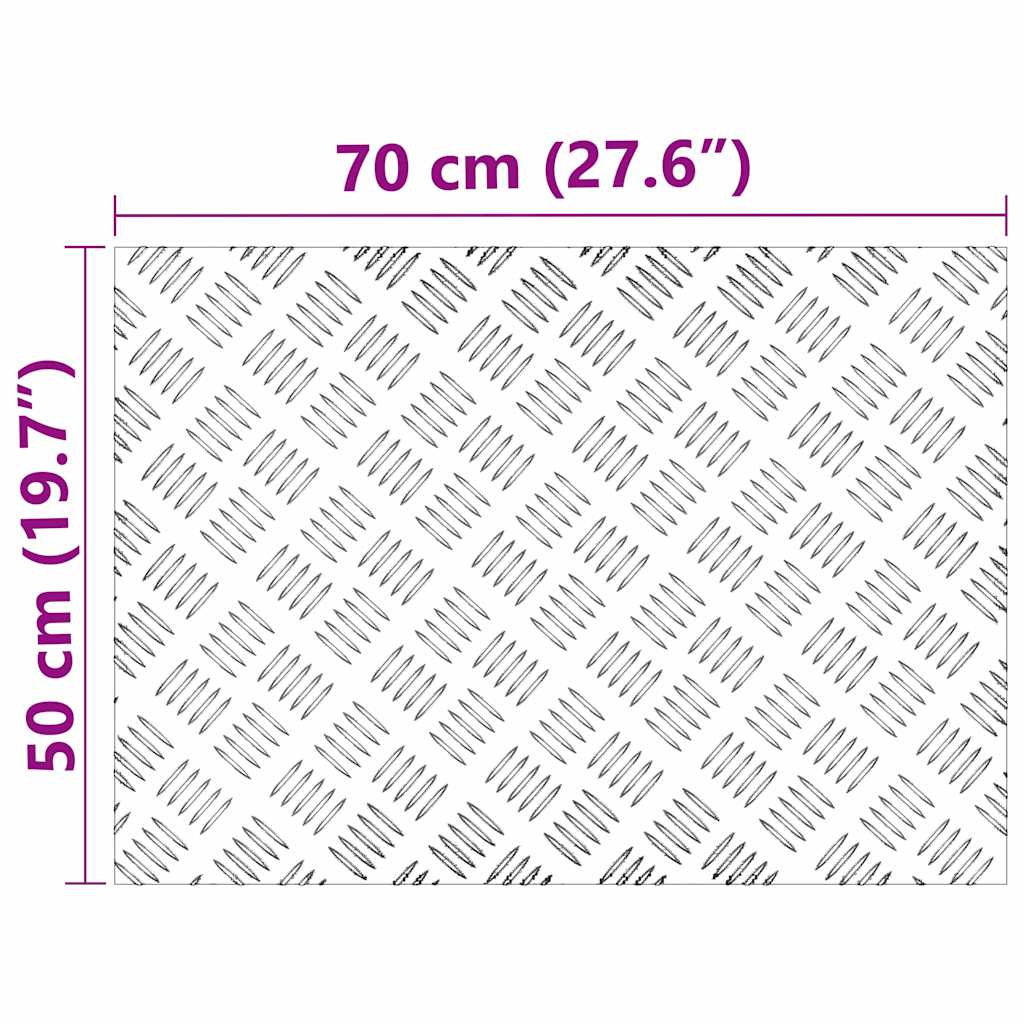 Checker Plates 4 pcs Silver 70 x 50 cm Aluminium
