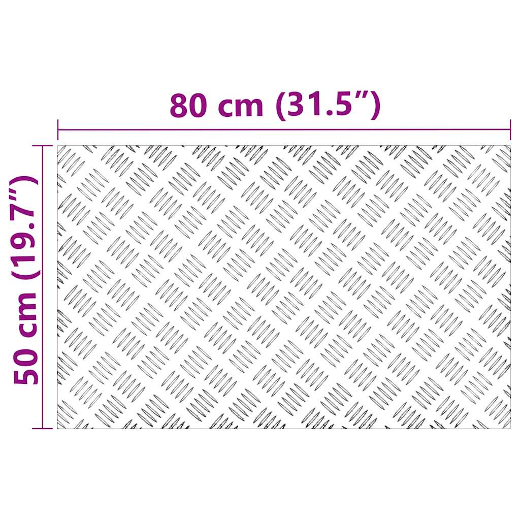 Checker Plates 4 pcs Silver 80 x 50 cm Aluminium