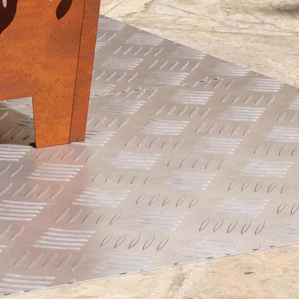Checker Plates 2 pcs Silver 90 x 50 cm Aluminium