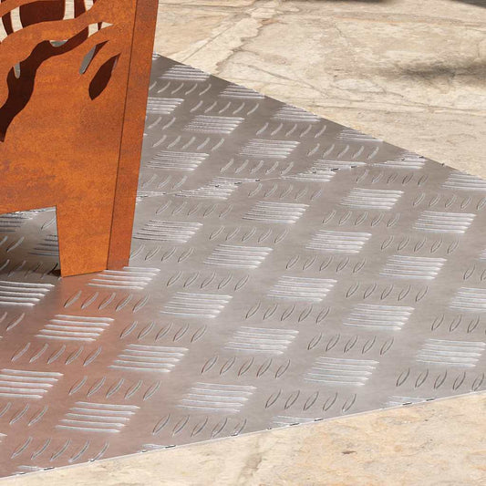 Checker Plates 2 pcs Silver 100 x 50 cm Aluminium