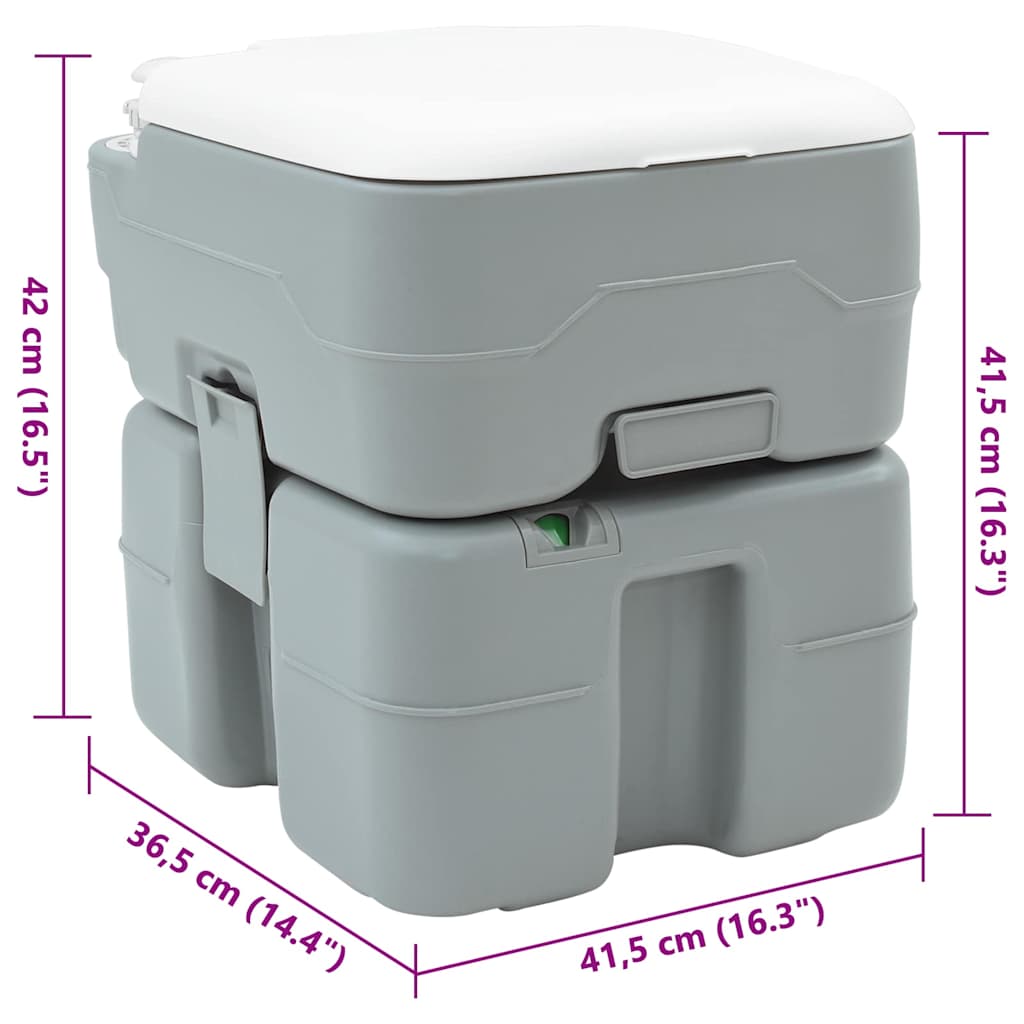 Camping Toilet Grey 41.5 x 36.5 x 42 cm Plastic