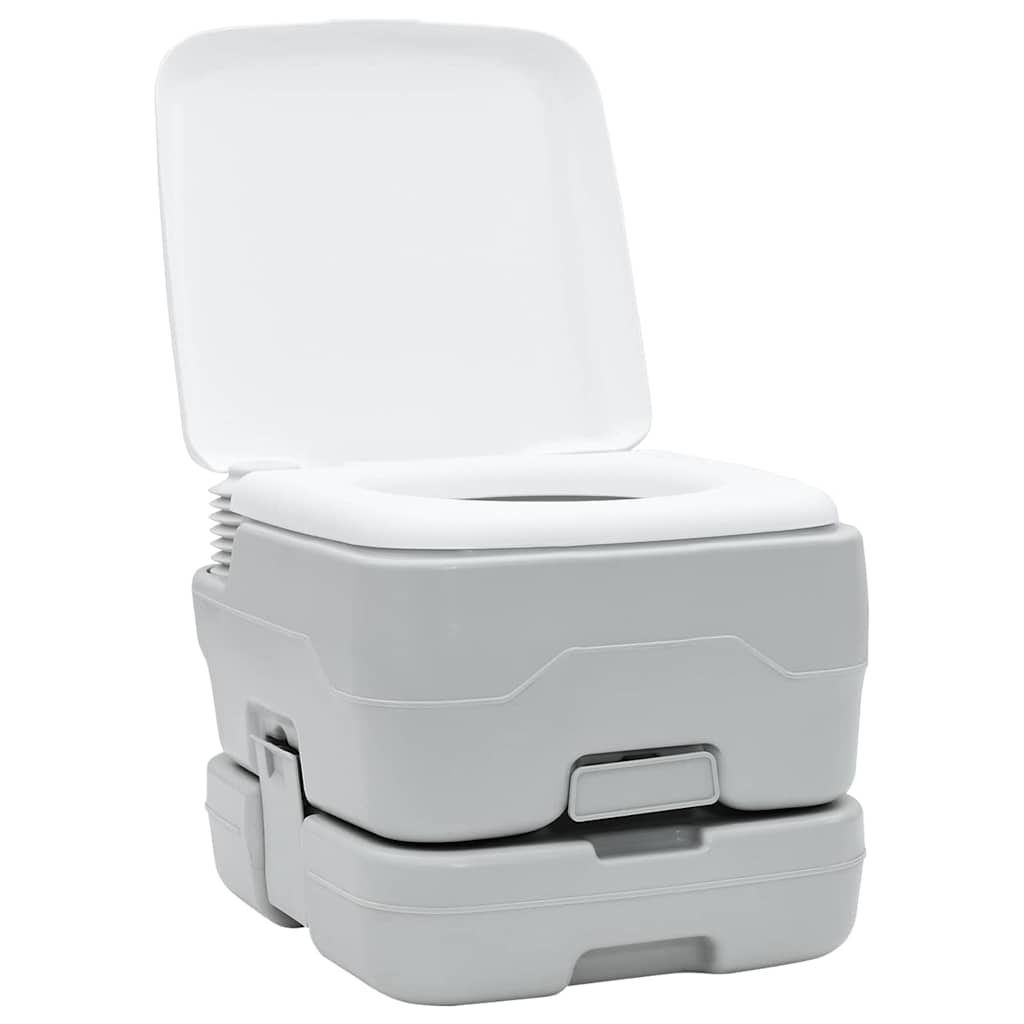 Camping Toilet 2 pcs Grey and White 50.5 x 33 x 103 cm