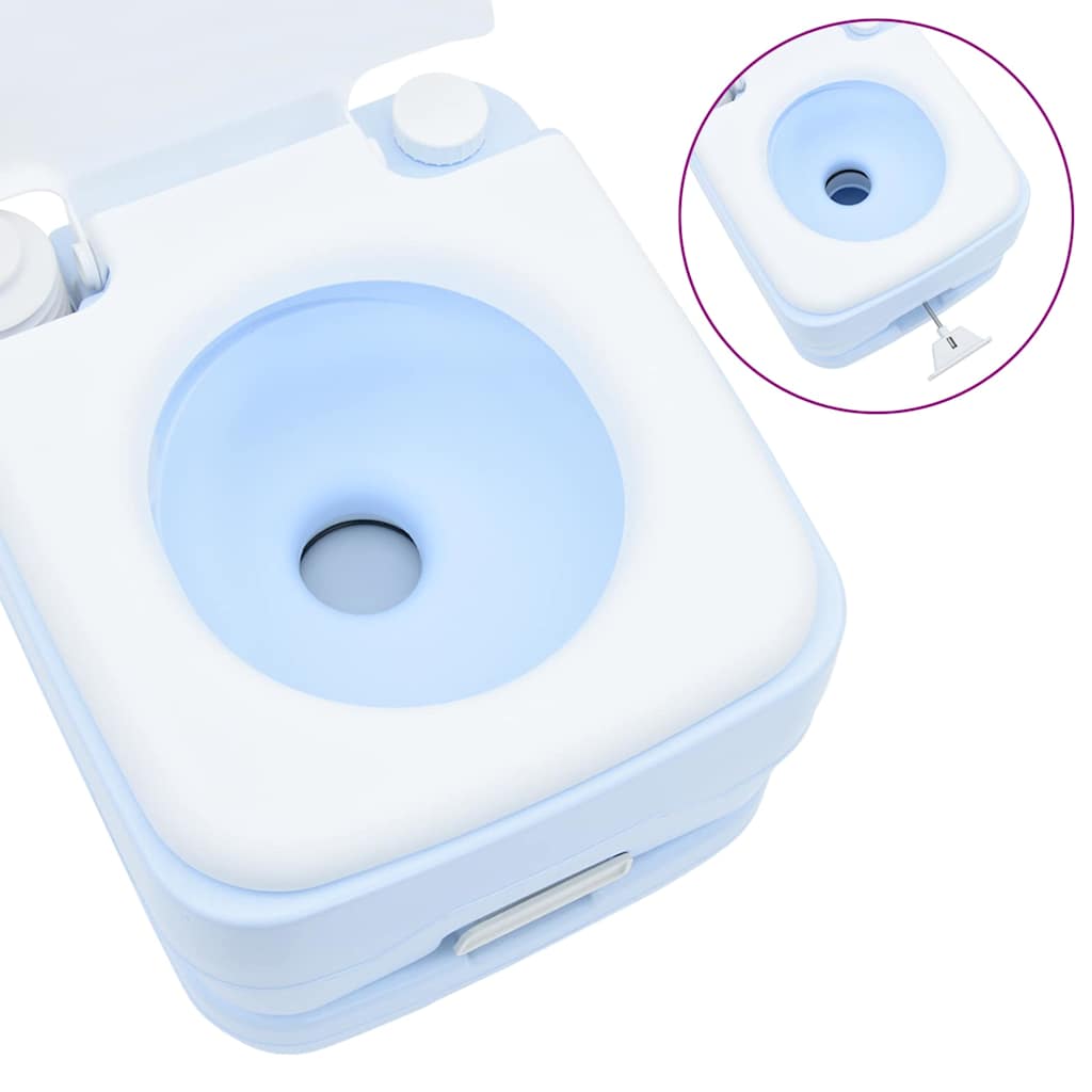 Camping Toilet 2 pcs Blue and White 50.5 x 33 x 103 cm
