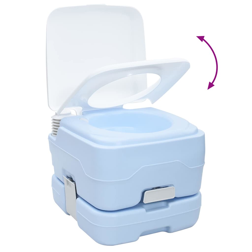 Camping Toilet 2 pcs Blue and White 50.5 x 33 x 103 cm