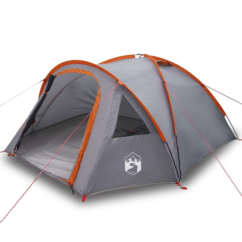 Camping Tent Grey and orange 308 x 268 x 130 cm Polyester