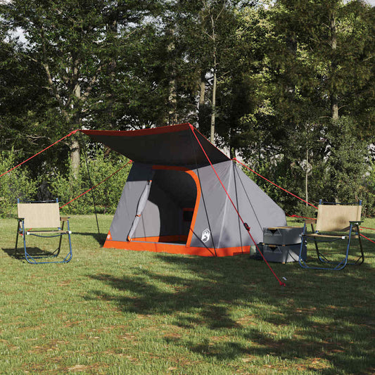 Camping Tent Grey and orange 282 x 225 x 154 cm Polyester