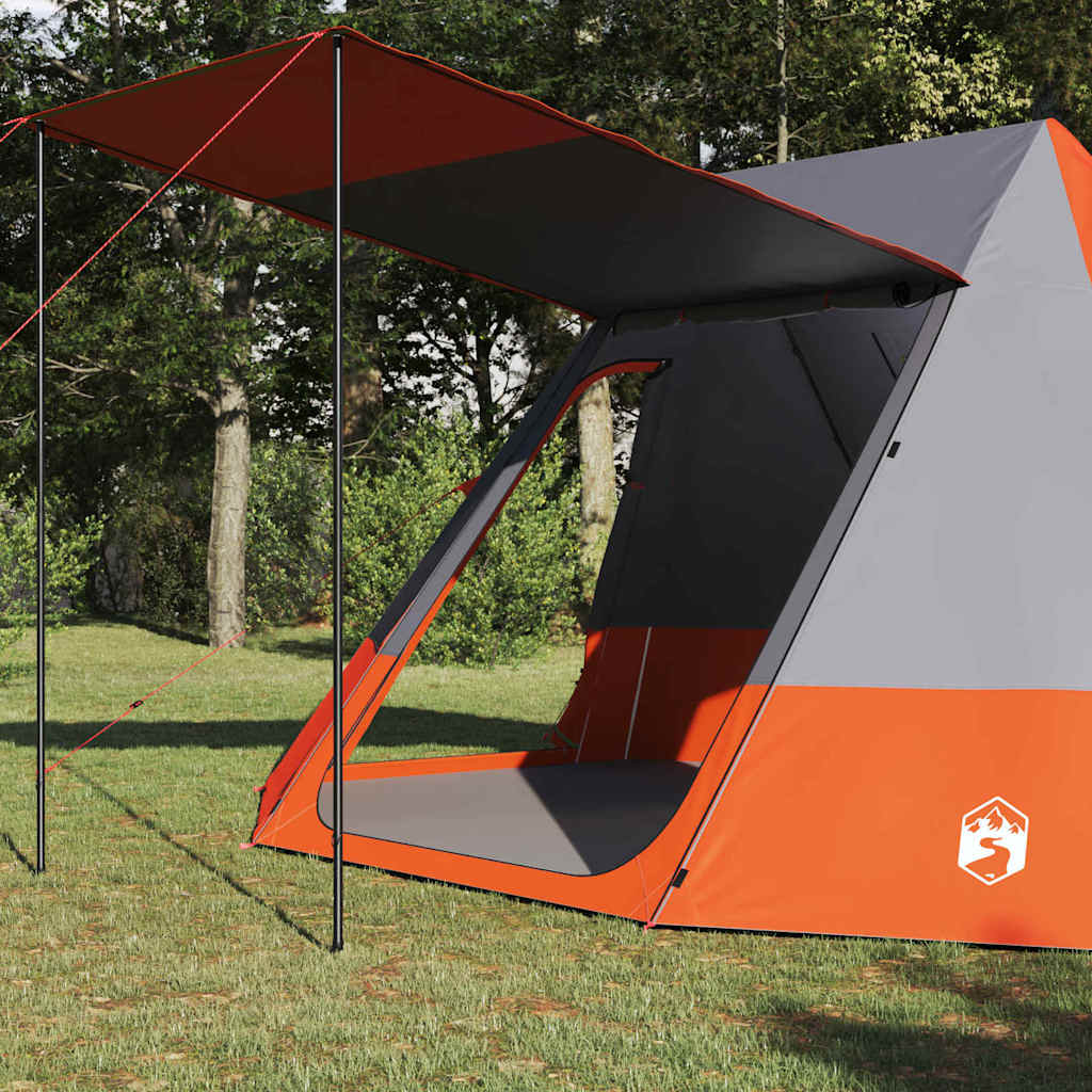 Camping Tent Grey and orange 482 x 360 x 227 cm Polyester