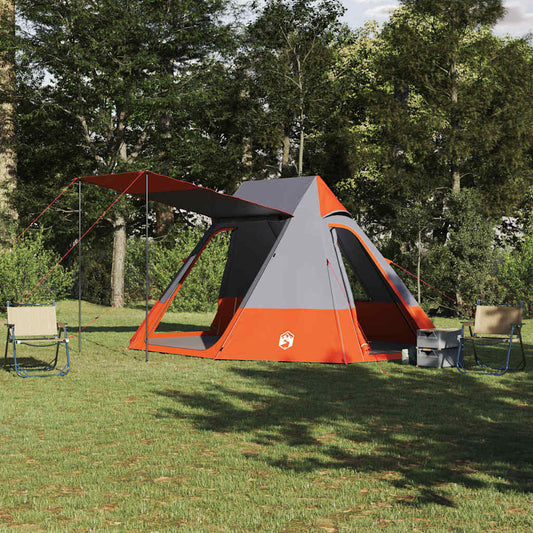 Camping Tent Grey and orange 482 x 360 x 227 cm Polyester