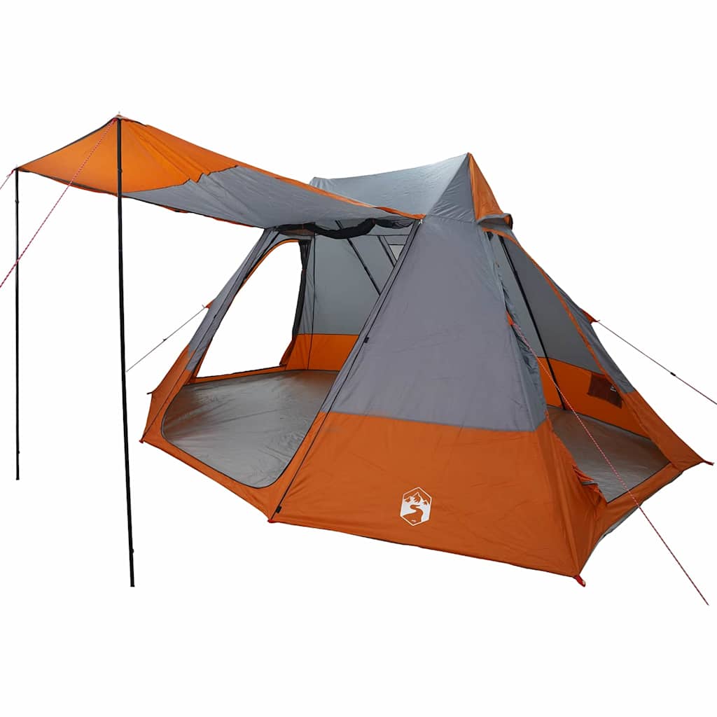 Camping Tent Grey and orange 482 x 360 x 227 cm Polyester