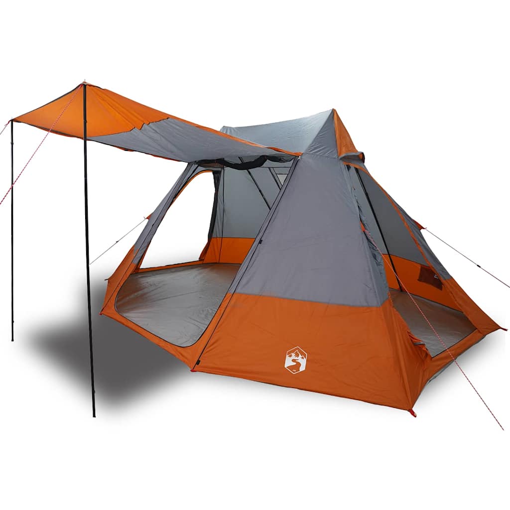 Camping Tent Grey and orange 482 x 360 x 227 cm Polyester