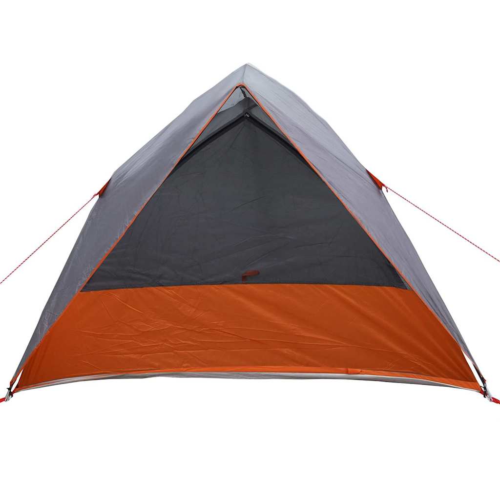 Camping Tent Grey and orange 275 x 230 x 140 cm Polyester