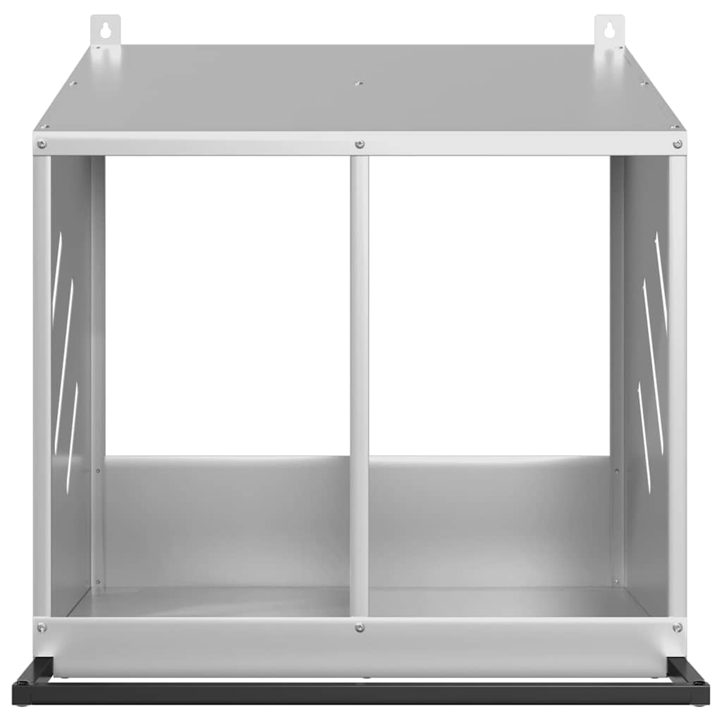 Chicken Nesting Box with 2 Compartments Galvanized Silver Metal