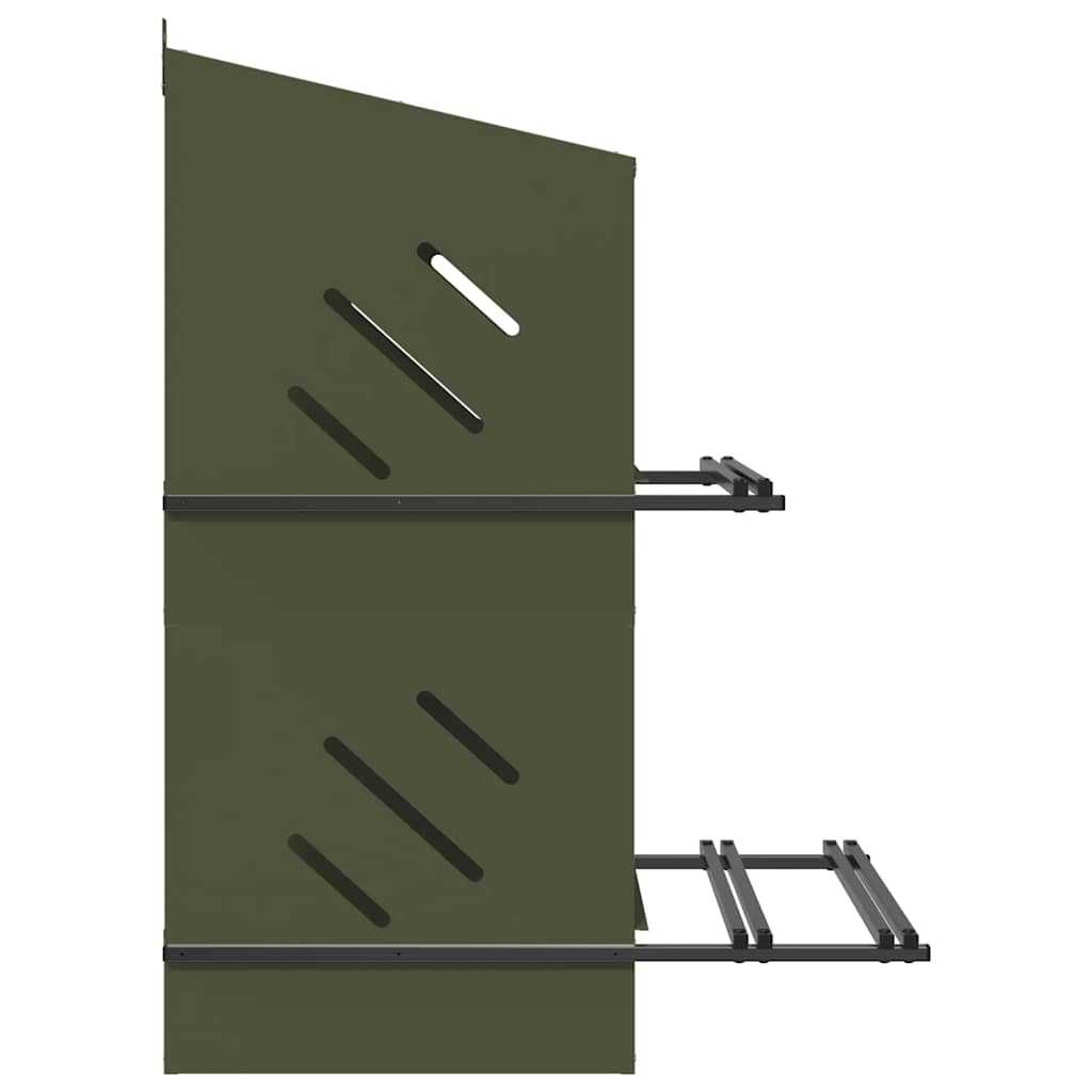 Chicken Nesting Box with 4 Compartments Olive Green Metal