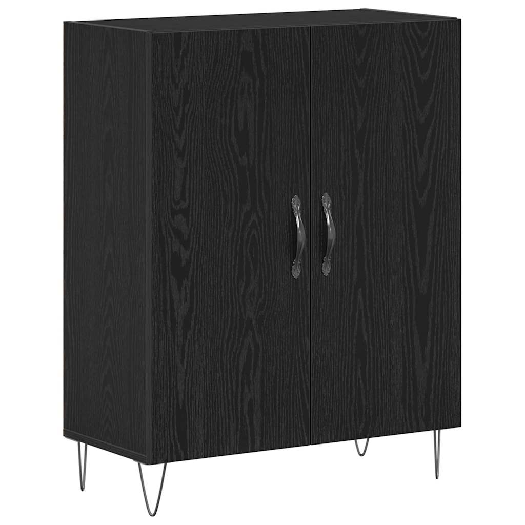 Highboard 2 pcs Black oak 70 x 34 x 180 cm Engineered wood