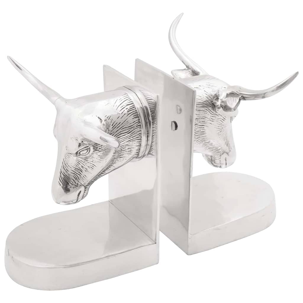 Bookends 2 pcs Silver 21.5 x 15.5 x 20 cm Aluminium