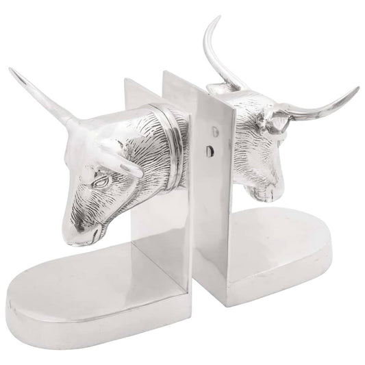 Bookends 2 pcs Silver 21.5 x 15.5 x 20 cm Aluminium