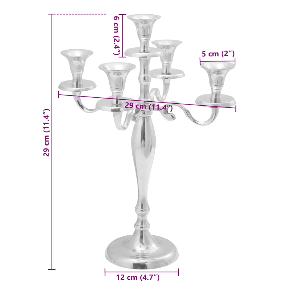 Candle Holder Silver 29 x 29 x 40 cm Aluminium